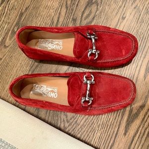 Red Ferragamo loafers size 6.5